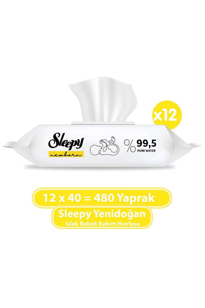 Yenidoğan Islak Bebek Havlusu 12x40 (480 YAPRAK)