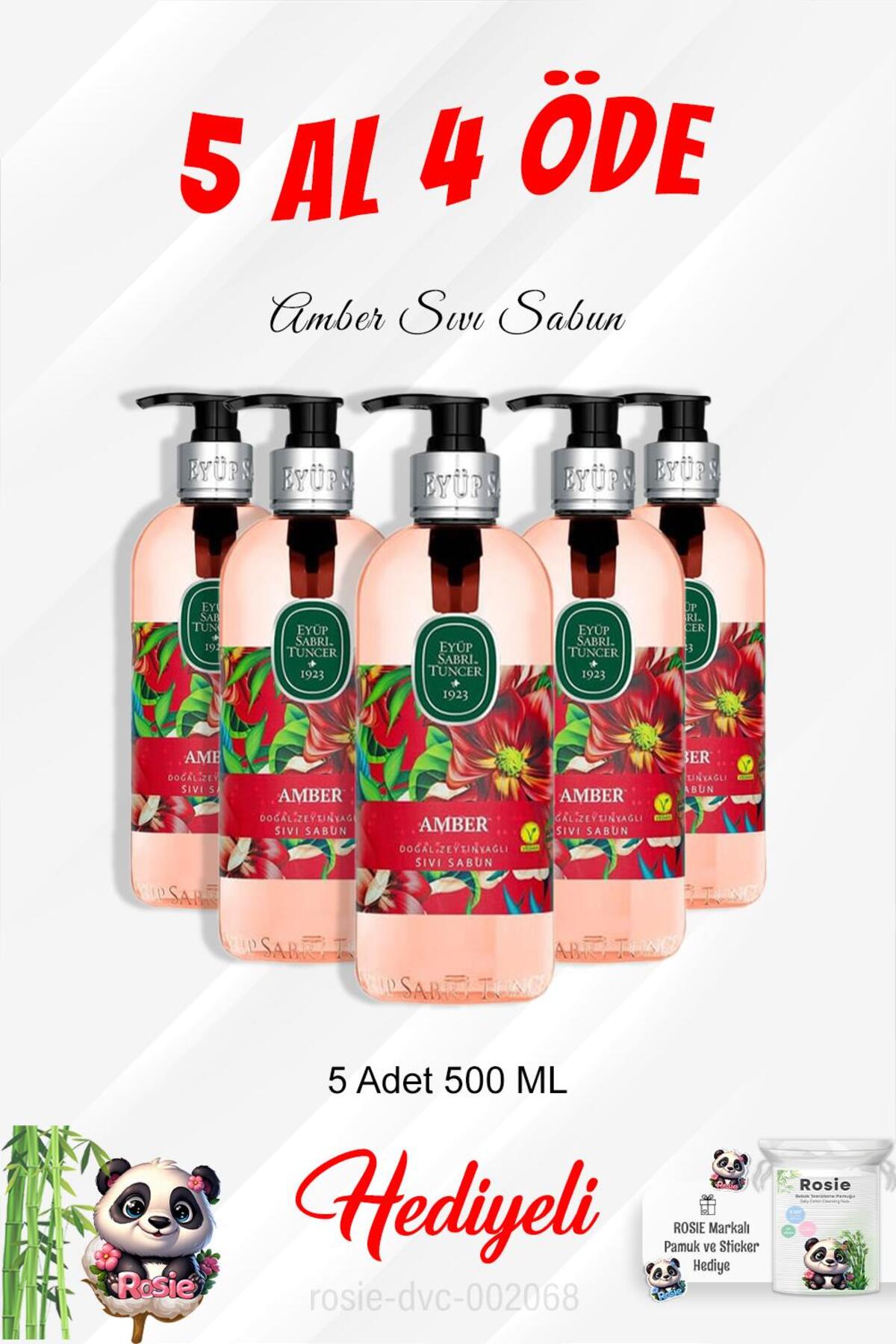 Amber Sıvı Sabun 500 ML 5 Al 4 Öde ve Rosie Pamuk
