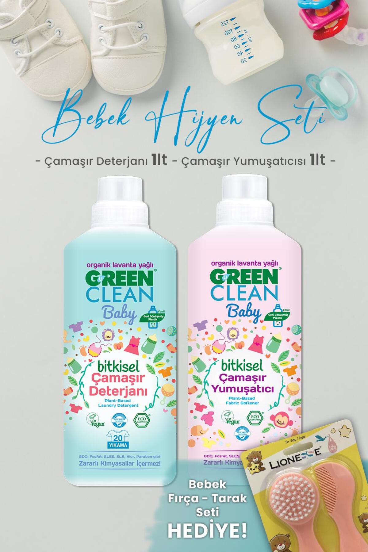 U Baby Çamaşır Deterjanı 1 lt, Yumuşatıcı 1 lt ve Hediyeli