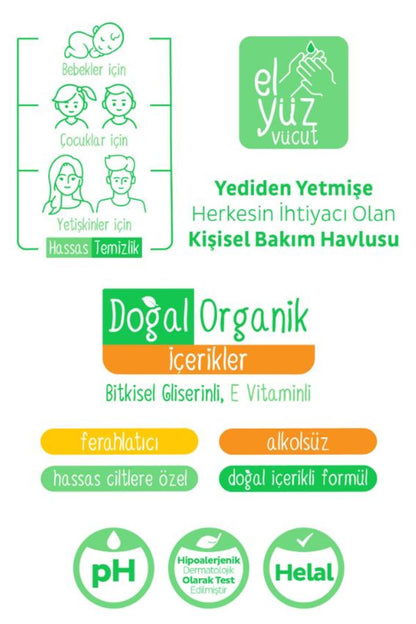 Kişisel Bakım Havlusu 11 Paket, Herbal 25'li ve ROSIE Koku