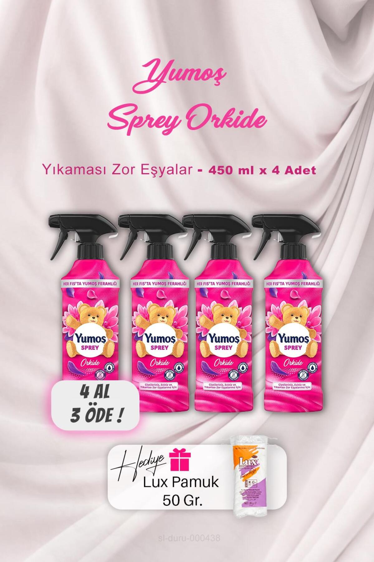 4 AL 3 ÖDE Sprey Orkide 450 ml, Pamuk Hediyeli