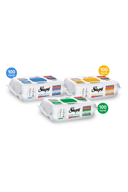 Easy Clean Premium Beyaz Sabun+Çamaşır Suyu+Arap Sabunu Yüzey Temizlik Havlusu Mendili 300 Yaprak