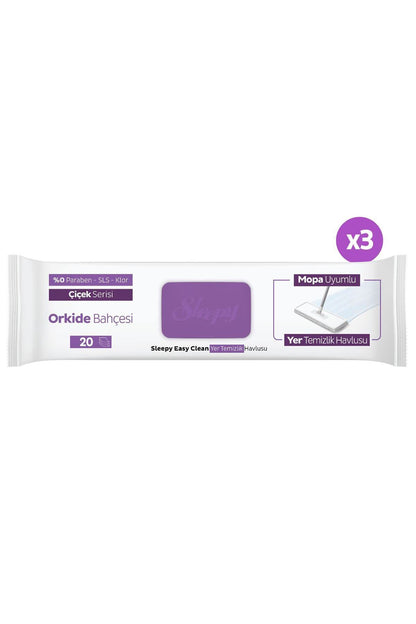 Easy Clean Orkide Bahçesi Mopa Uyumlu Yer Temizlik Havlusu&Mendili 3X20 (60 Yaprak)