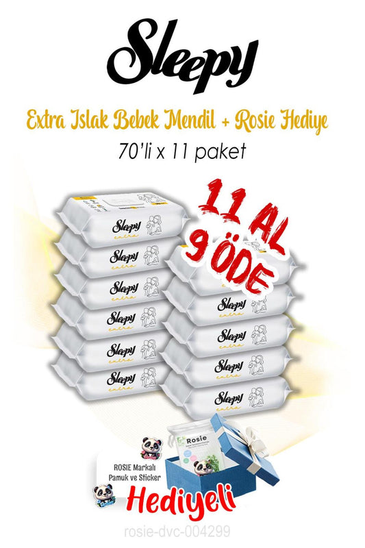 19 AL 17 ÖDE 70'li Extra Islak Bebek Havlusu ve ROSIE