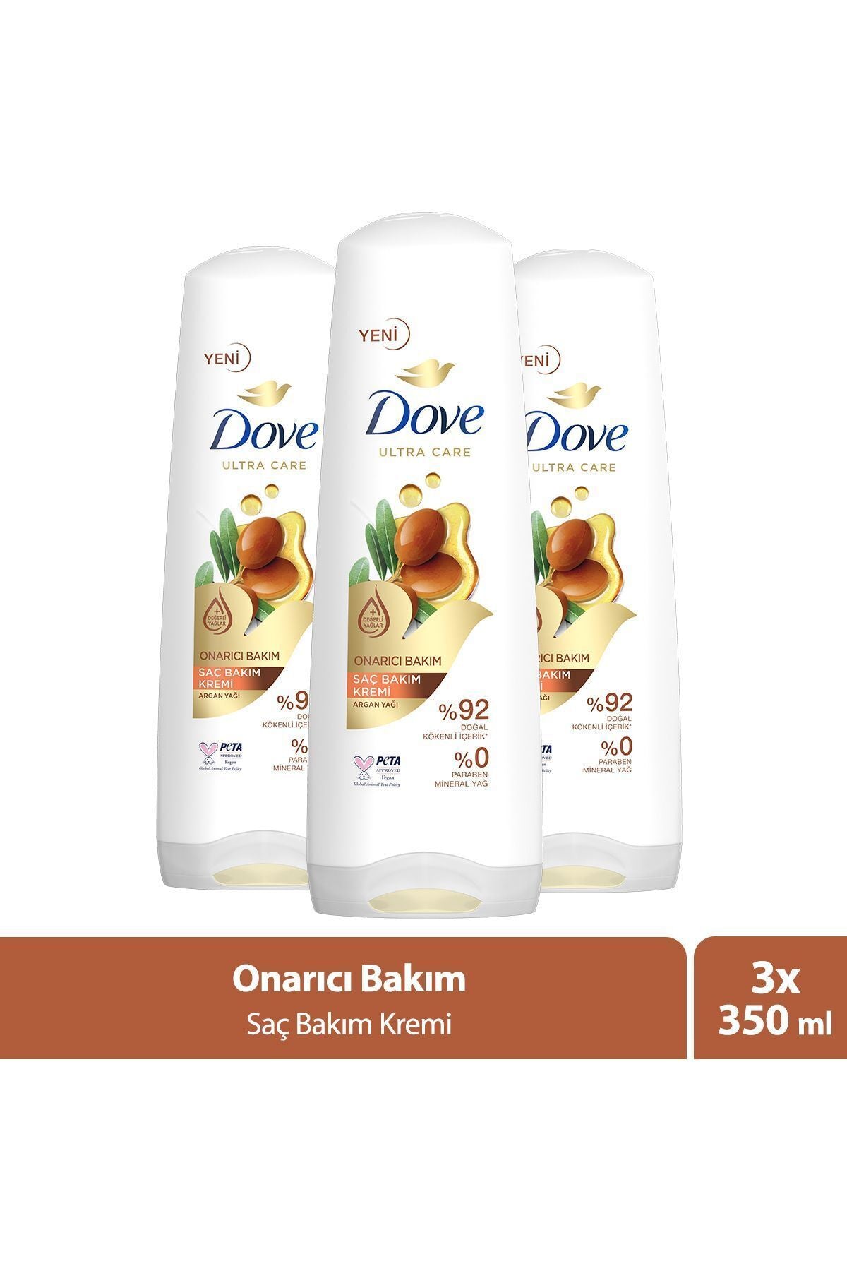Ultra Care Saç Bakım Kremi Onarıcı Bakım Argan Yağı 350 ml X3