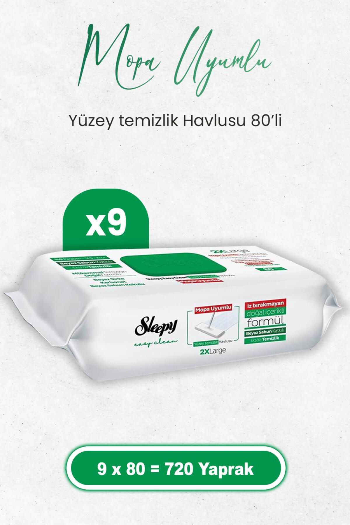 Easy Clean Beyaz Sabun Katkılı Mopa Uyumlu Yüzey Temizlik Havlusu 80 x 9 Adet (720 Yaprak)