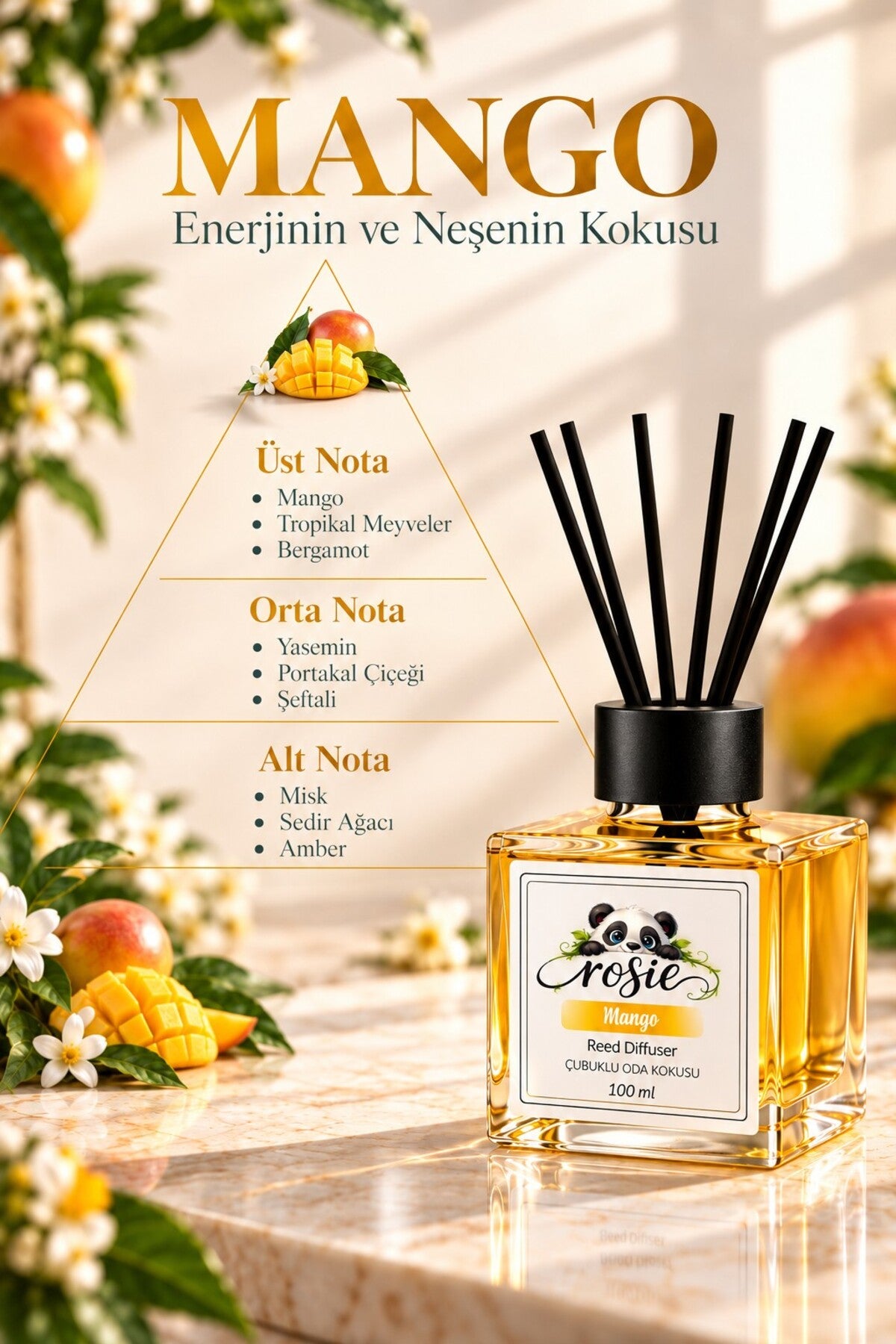 Mango 7'li Çubuklu Oda Kokusu Seti 7 x 100 ml – Canlı ve Tropikal Koku
