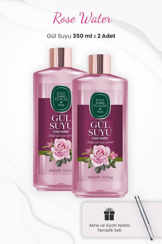 Gül Suyu 350 ml x 2 Adet ve Siyah Nokta Temizleme Seti