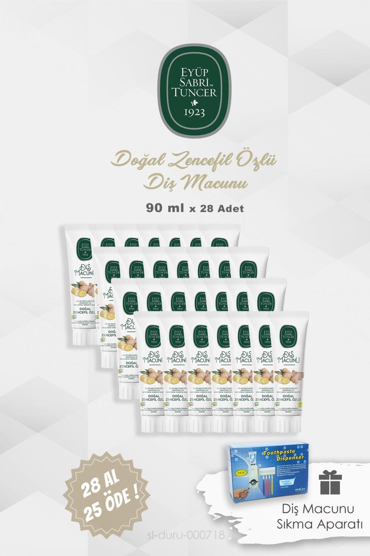 Diş Macunu Zencefil Özlü 28 AL 25 ÖDE 90 ml ve Diş Macunu Pratik Aparatı