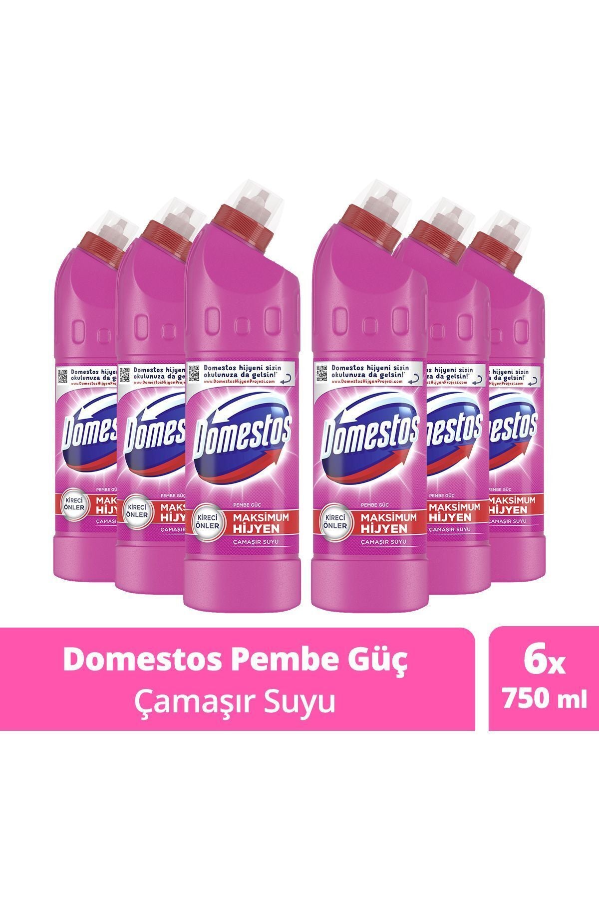 Çamaşır Suyu Pembe Güç 750 ml 6 Adet