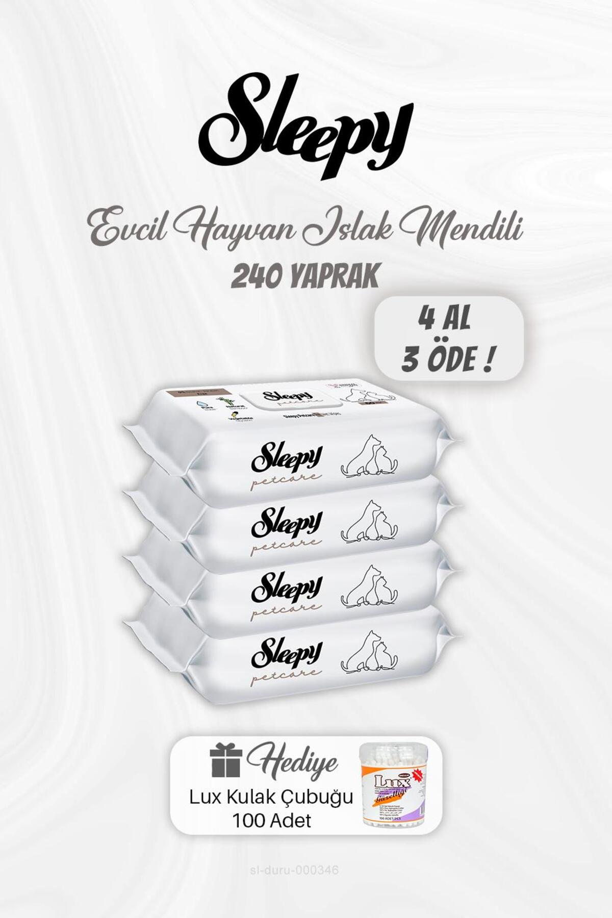 4 AL 3 ÖDE Evcil Hayvan Islak Mendili 240 Yaprak, Kulak Çubuğu Hediyeli