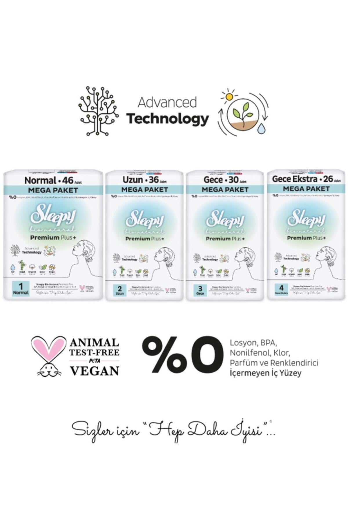 Bio Natural Normal 46, Uzun 36 Adet Mega Paket ve Rosie Pamuk