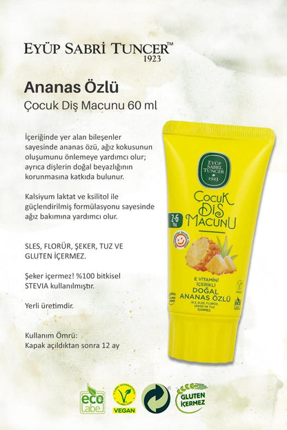 EST Muz ve Ananas Özlü Çocuk Diş Macunu 60 ml, Rosie Hediye