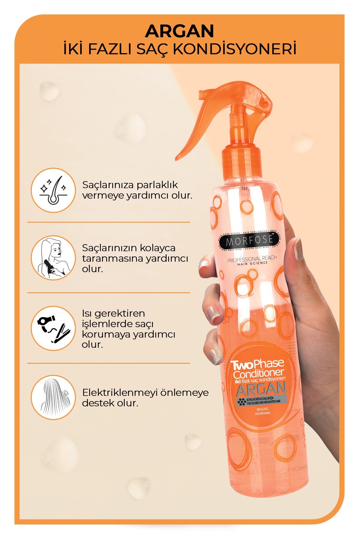 Argan Içerikli Fön Suyu Turuncu 400 ml