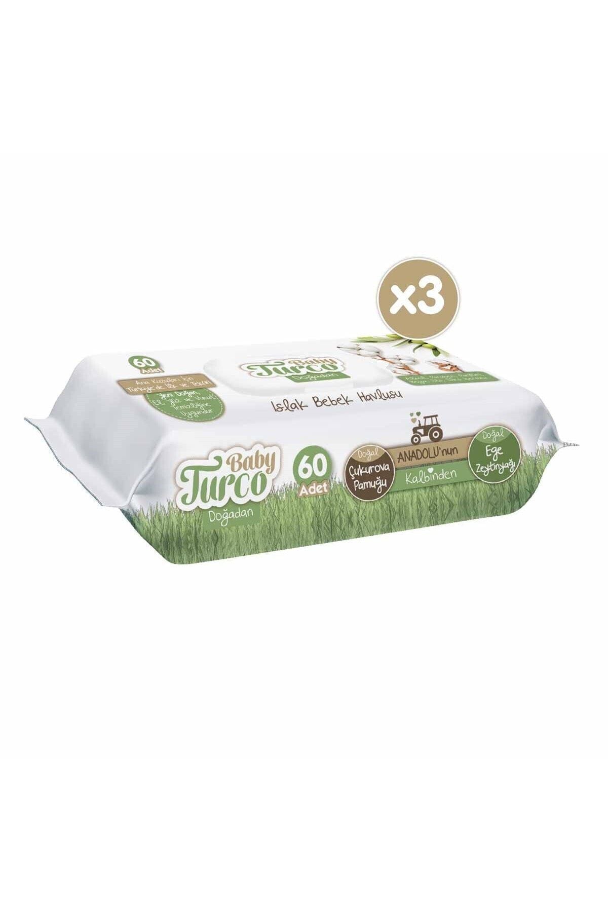 Doğadan Yenidoğan Islak Bebek Havlusu 3x60 Yaprak