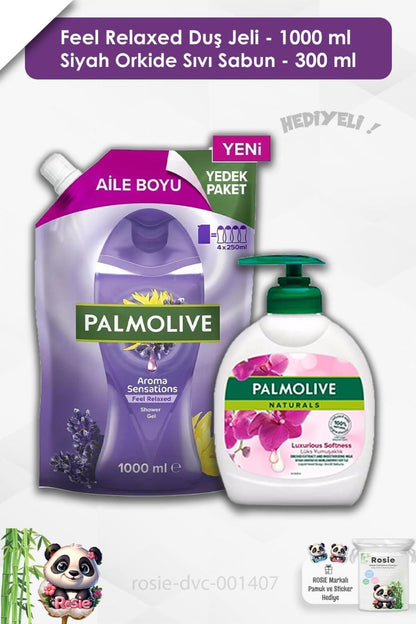 Feel Relaxed Duş Jeli 1000 ml, Siyah Orkide Sıvı Sabun 300 ml ve ROSIE