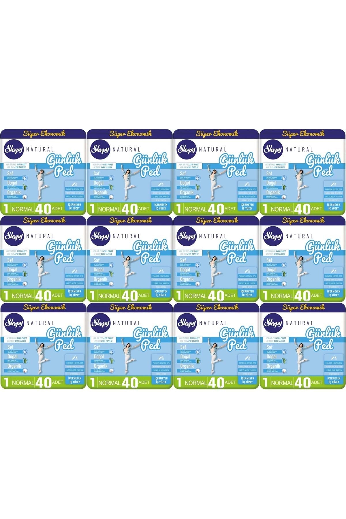 Natural Günlük Ped Normal 480 Adet Süper Ekonomik Pk (12PK*40)