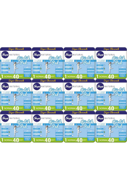 Natural Günlük Ped Normal 480 Adet Süper Ekonomik Pk (12PK*40)