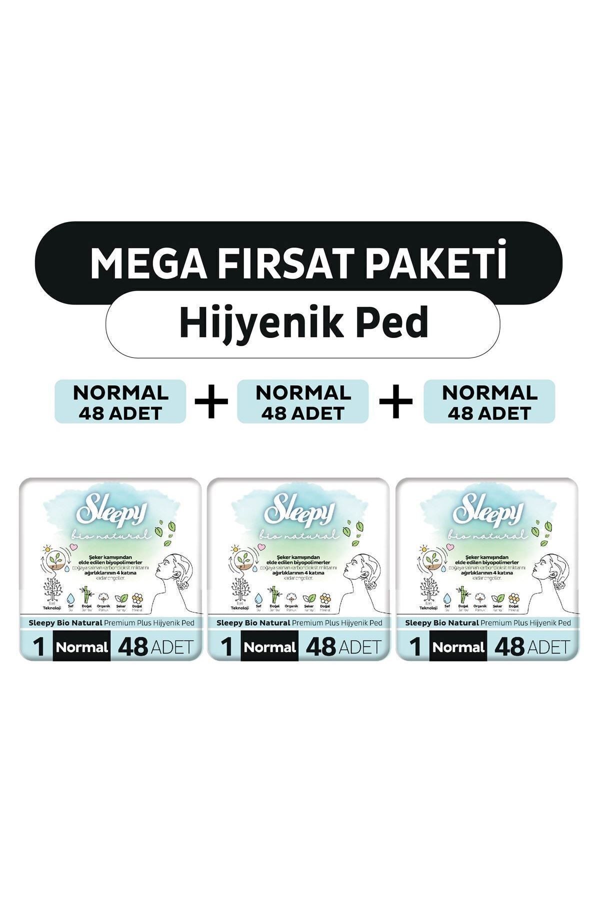 Bio Natural Premium Plus Hijyenik Ped Mega Fırsat Paketi Normal 144 Adet