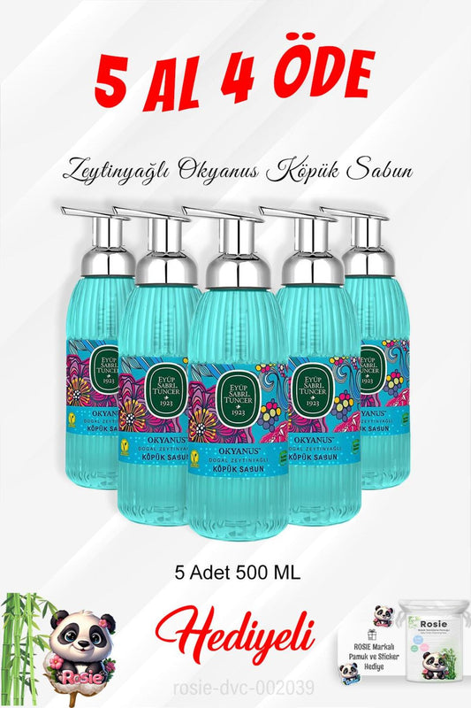 Zeytinyağlı Okyanus Köpük Sabun 500 ML 5 Al 4 Öde ve Rosie Pamuk