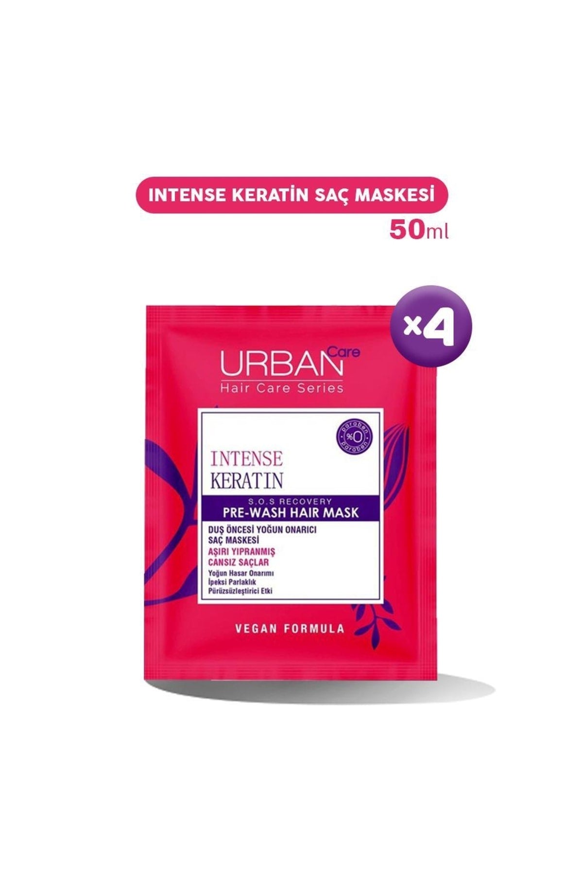 Intense Keratin Saç Maskesi 50 Ml X 4
