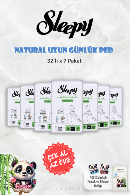 7'li çok Al az Öde Natural Ultra Hassas Günlük Ped Uzun 32 Adet ve ROSIE