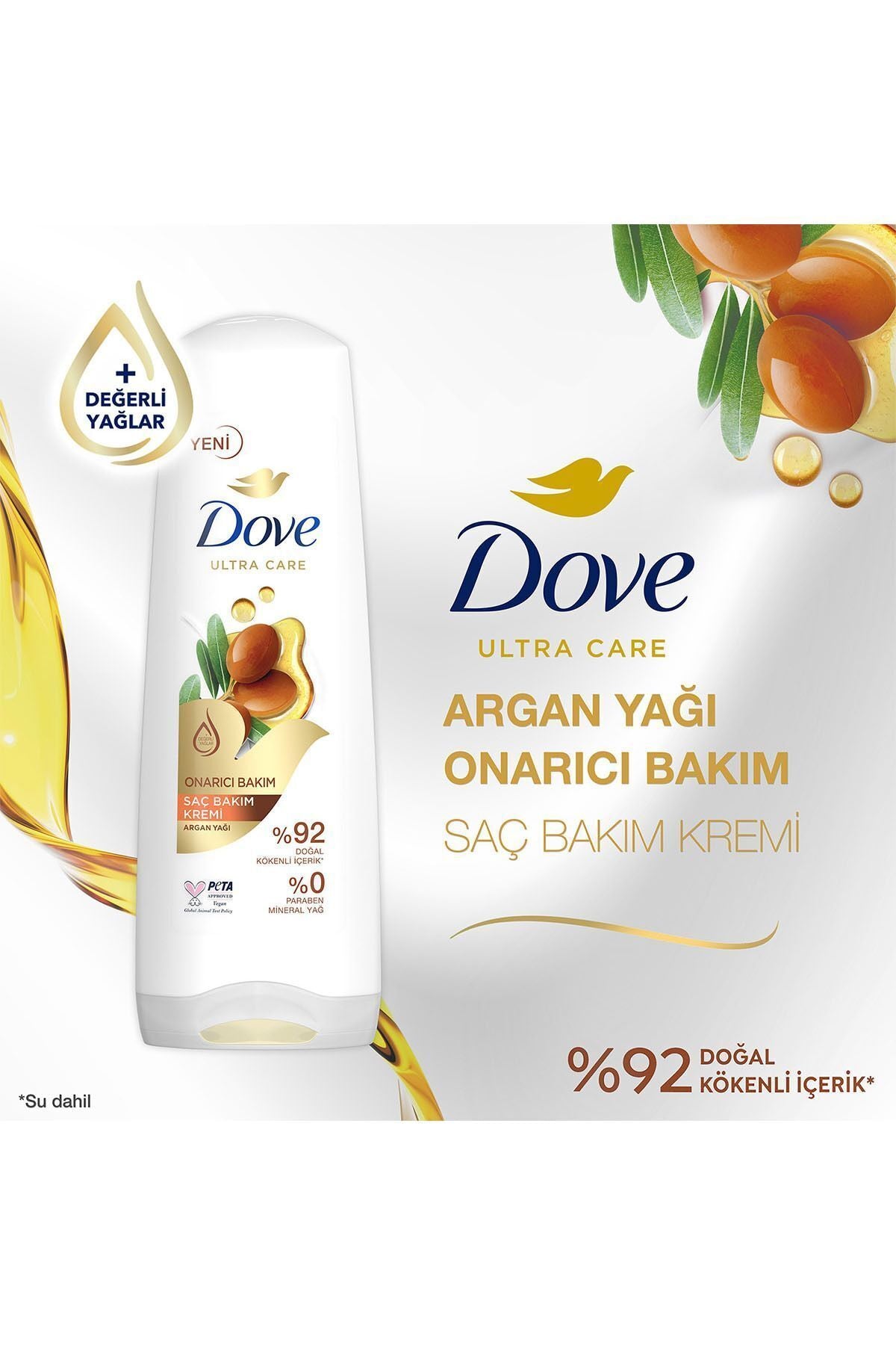 Ultra Care Saç Bakım Kremi Onarıcı Bakım Argan Yağı 350 ml X3
