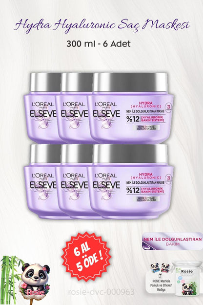 6 AL5 ÖDE Hydra Hyaluronic 72 Saat Nem ile Dolgunlaştıran Maske 300 ml ve ROSIE
