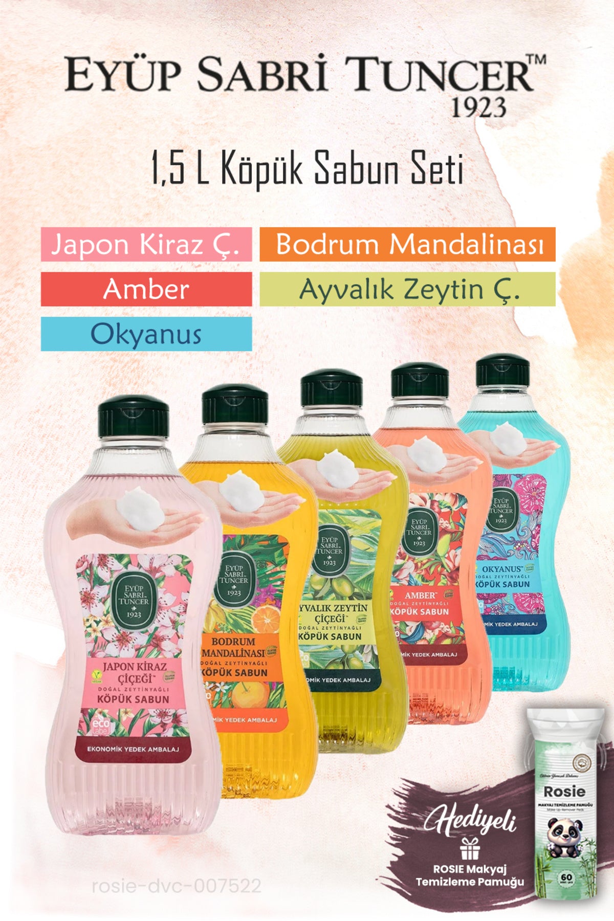 5'li Köpük Sabun Seti 1,5 L ve ROSIE