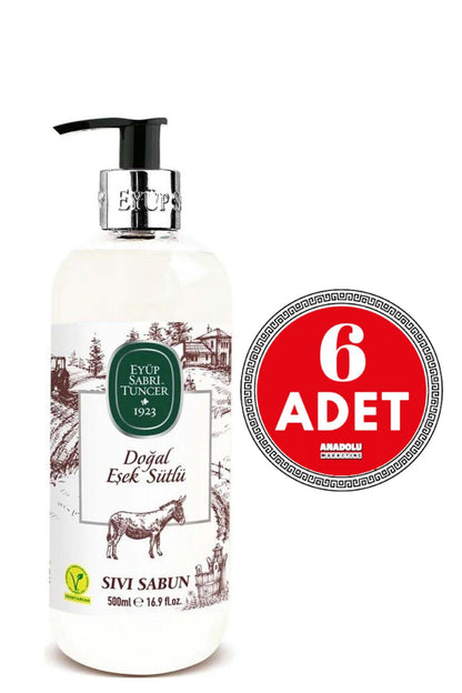 Doğal Eşek Sütlü Sıvı Sabun 500 ml x 6 Adet