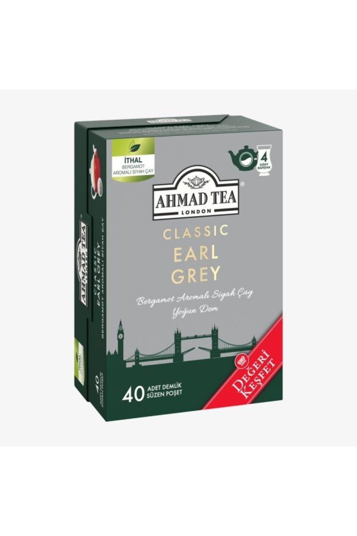 Klasik Earl Grey 40'lı x 7 adet Demlik Poşet Çay 80 g ve Rakun Kupa HEDİYE