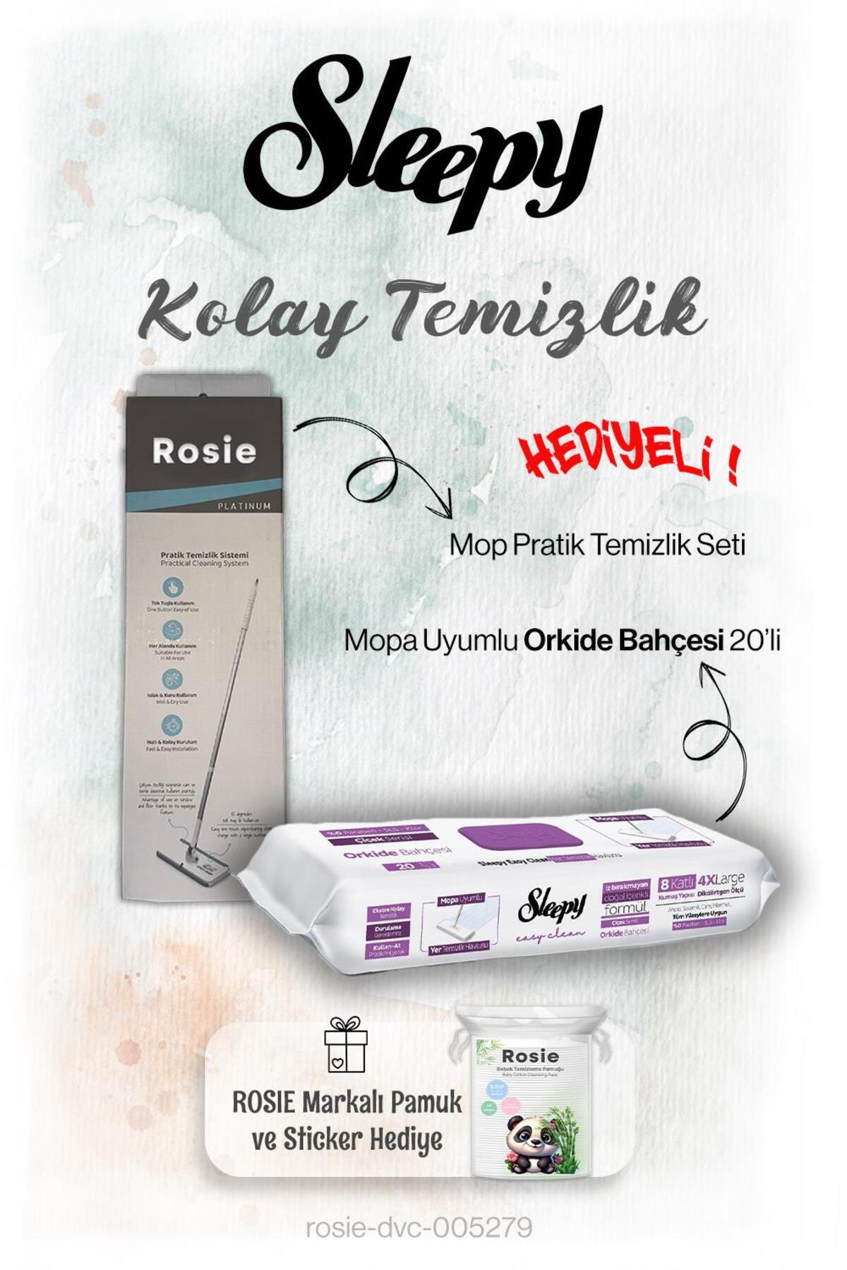 20'li Orkide Bahçesi Mopa uyumlu ve Mop Seti, Rosie Hediyeli
