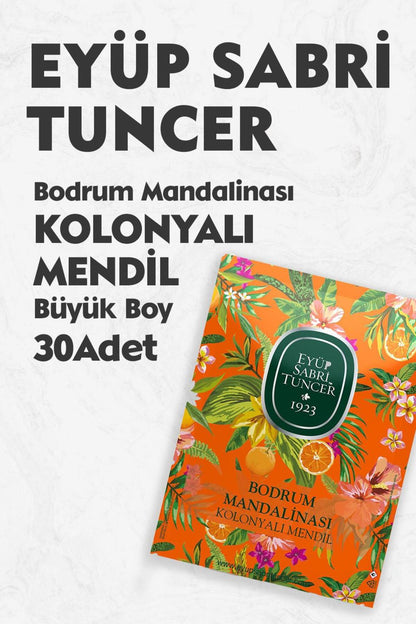 Büyük Boy Bodrum Mandalinası Kolonyalı Mendil 30 Adet