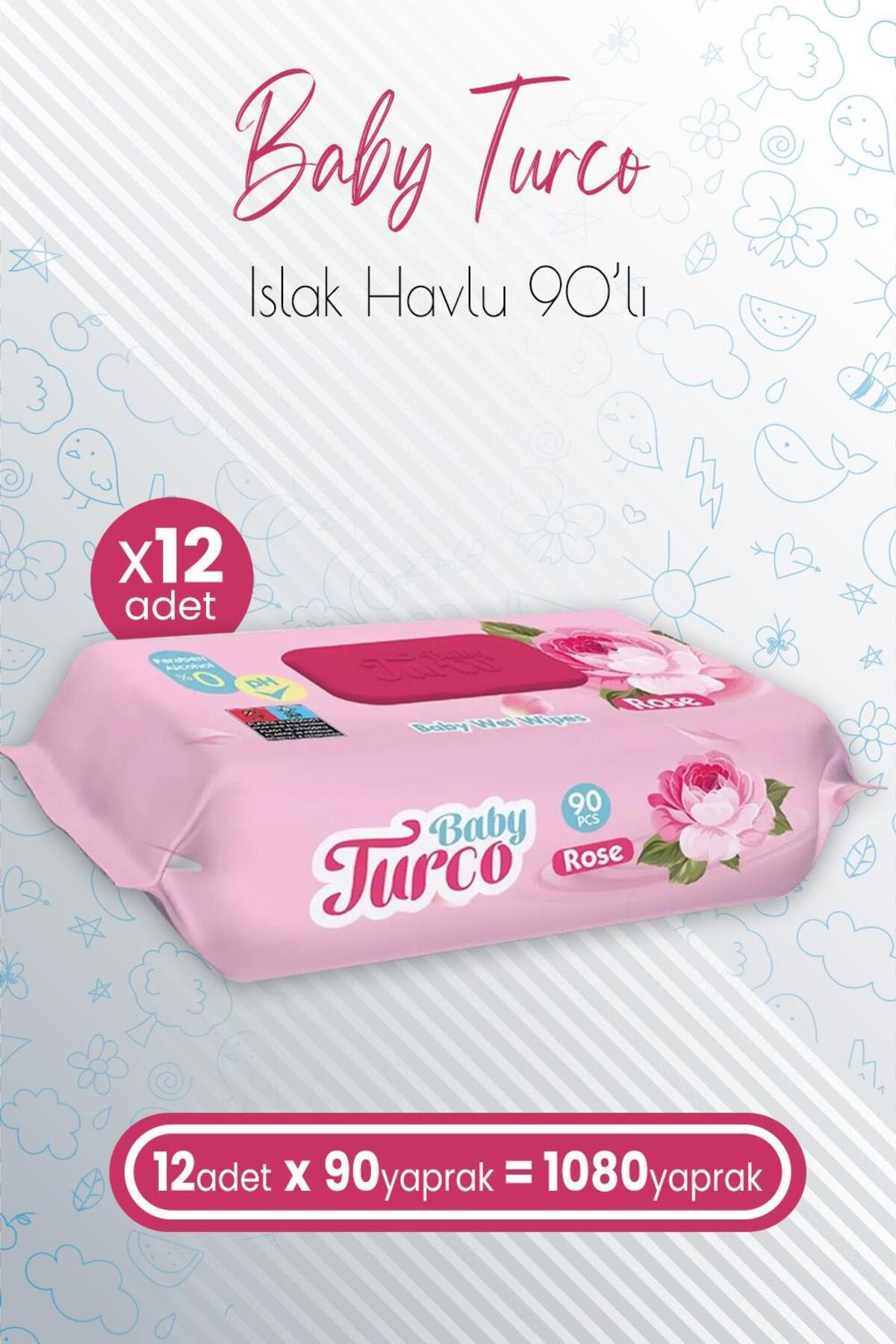 Bebek Islak Havlu Rose 90' lı x 12 Adet (1080 Yaprak)