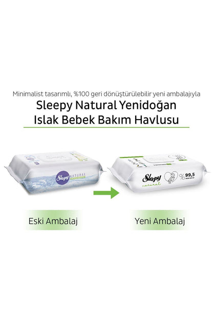 Natural Yenidoğan Islak Havlu Mendil 60x18 1080 Yaprak
