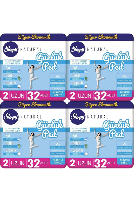 Natural Günlük Ped Uzun 128 Adet Ekonomik