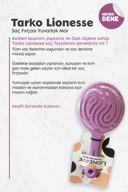 Lionesse Saç Fırçası Yuvarlak Mor