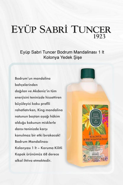 Bodrum Mandalinası 1 lt Kolonya Yedek Şişe 5 Al 4 Öde ve Rosie Pamuk