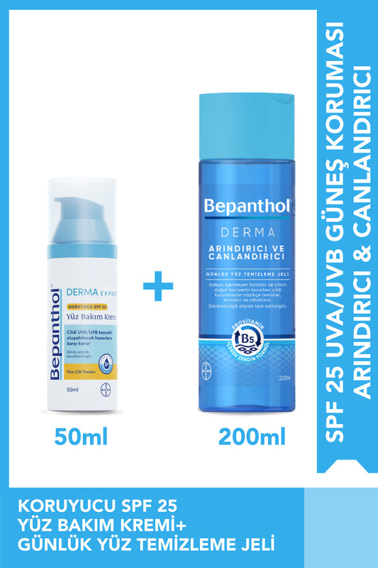 Nemlendiric Spf25 Günlük Yüz Bakım Kremi 50ml + Yüz Temizleme Jeli 200ml
