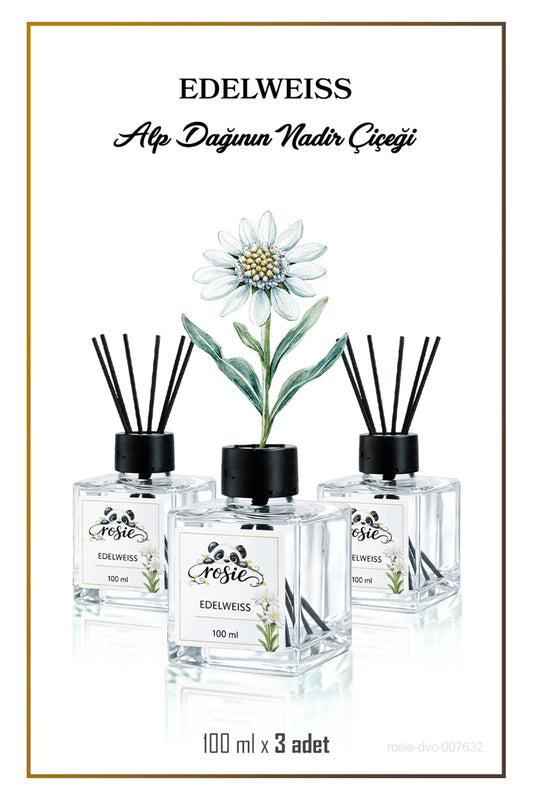 3'lü Edelweiss Çiçeği Çubuklu Oda Kokusu 100 ml