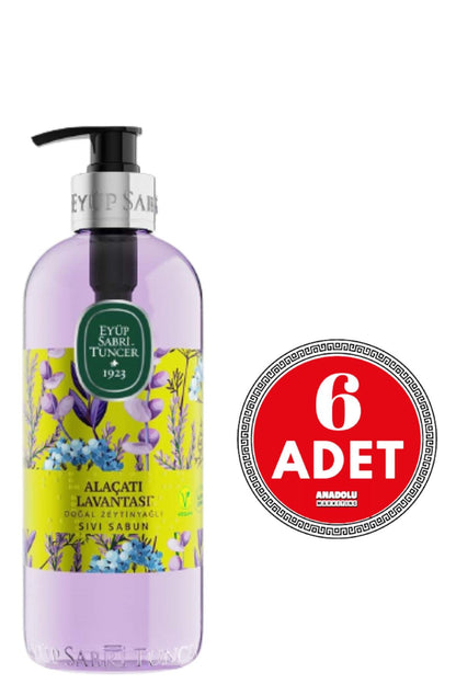 Alaçatı Lavantası Doğal Zeytinyağlı Sıvı Sabun 500 ml X 6 Adet