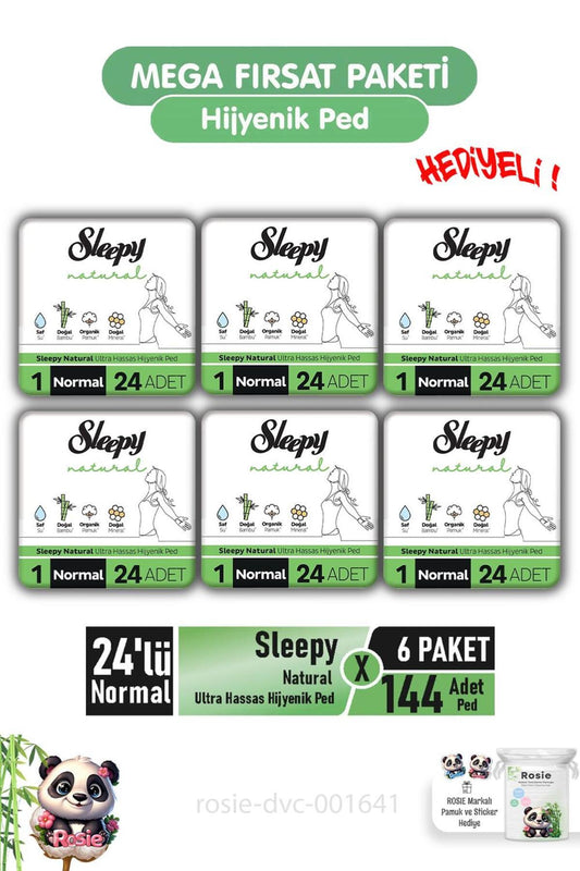 Natural Ultra Hassas Hijyenik Ped 24'lü Normal X 6 Paket ve ROSIE