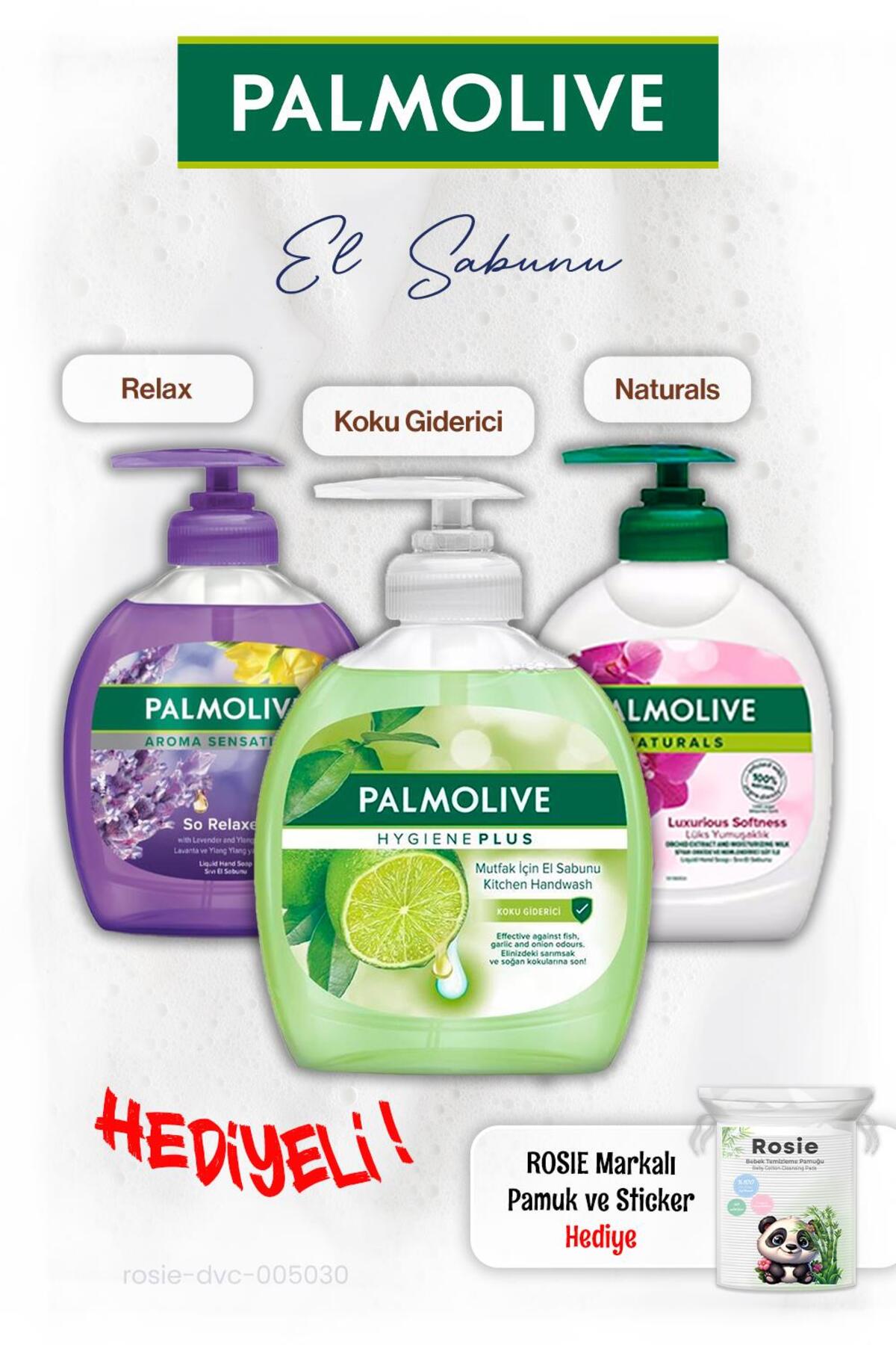 3'lü Sıvı Sabun 300 ml ROSIE hediye