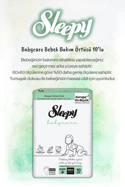 12 AL 10 ÖDE Babycare 10'lu Bebek Bakım Örtüsü ve Rosie Pamuk Hediye