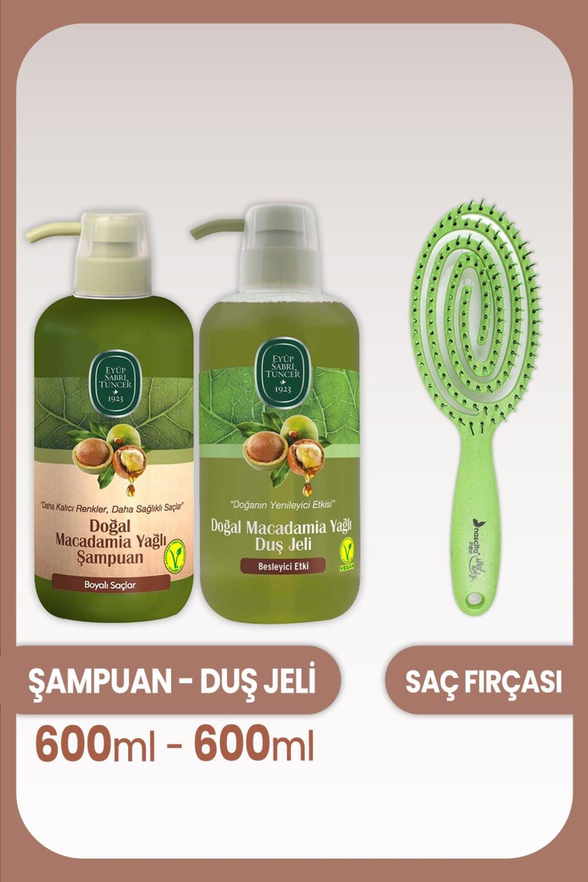 Macadamia Yağlı Şampuan, Duş Jeli ve Saç Fırçası