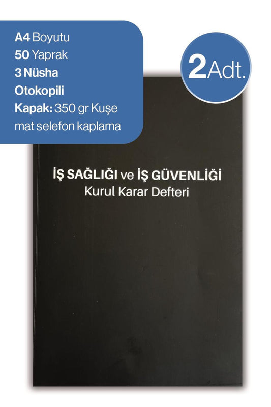2 adet İş Sağlığı ve İş Güvenliği Kurul Karar Defteri