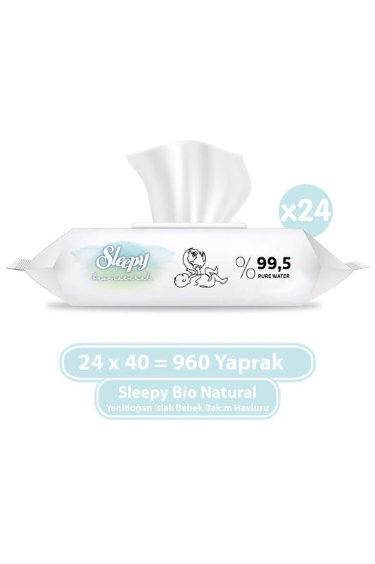 Bio Natural Yenidoğan Islak Bebek Bakım Havlusu 24x40 (960 Yaprak)
