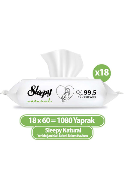 Natural Yenidoğan Islak Havlu Mendil 60x18 1080 Yaprak