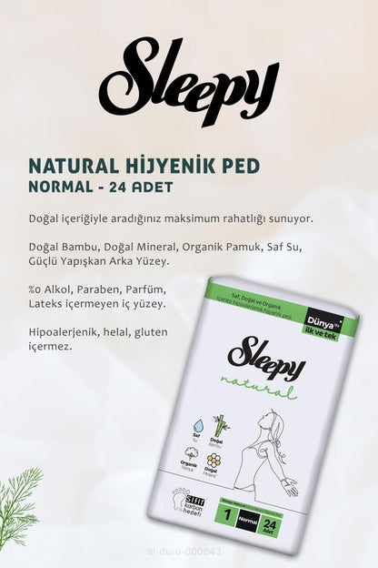 7 AL 6 ÖDE Sleepy Natural Hassas Hijyenik Ped Normal 24 Adet ve Şampuan Fırçası