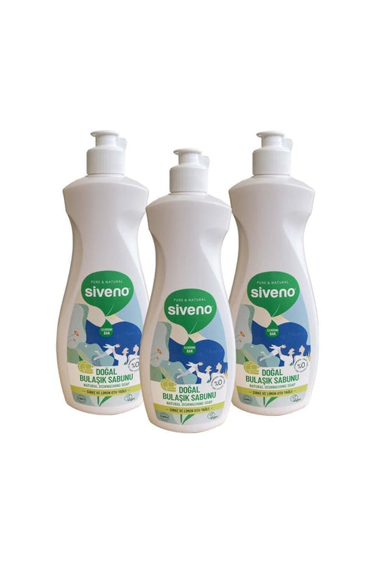 %100 Doğal Bulaşık Sabunu Bitkisel Elde Bulaşık Sabunu Nemlendirici Vegan 500 ml X 3 Adet